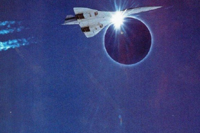 Конкорд 001 на фоне затмения, Северная Африка, 30 июня 1973 года