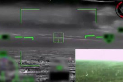 Видео сбития украинского БПЛА из 30-мм пушки Ка-52 где-то над приграничными регионами