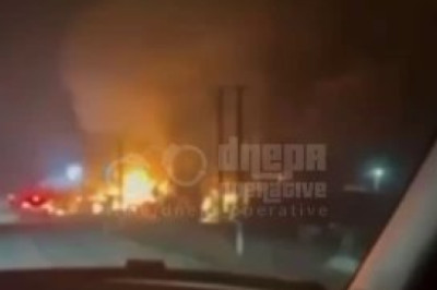 Огромный пожар в Днепропетровской области после атаки