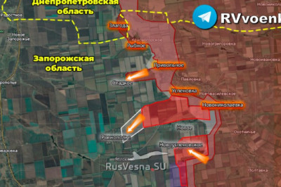 Армия России прорвалась в Ровнополье, Новое и Новоуспеновское, наступая широким фронтом на Запорожском направлении