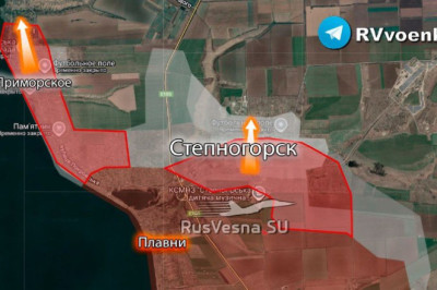 Армия России штурмует Приморское и стремится обойти Степногорск с запада  Об этом в новой сводке пишут работающие на ГУР аналитики DeepState