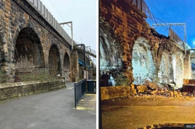 Сгенерированное фото разрушенного моста остановило 32 поезда в Англии