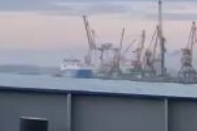 Видео прилета по судну в порту Одессы