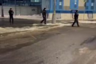 Неподалеку от центра Москвы, у здания Савеловского вокзала подорвана машина ДПС