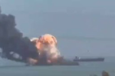 Якобы кадры подрыва американцами иранского нефтетанкера в Ормузском проливе, видео из соцсетей